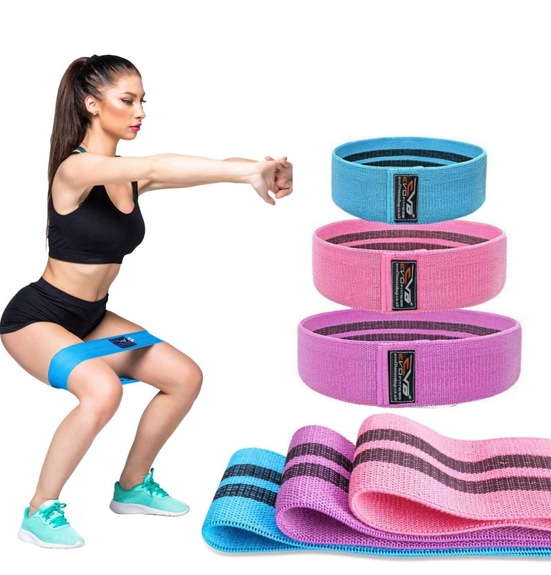 Islero Fitness EVO Resistance Bands for women with Non Slip Premium Fabric design Pull up Elastic Loops Gym Bands Best for Exercise of Legs Booty Glutes Hips Yoga Home Fitness [SOLD AS SINGLE BAND] PINK M - NewNest Australia