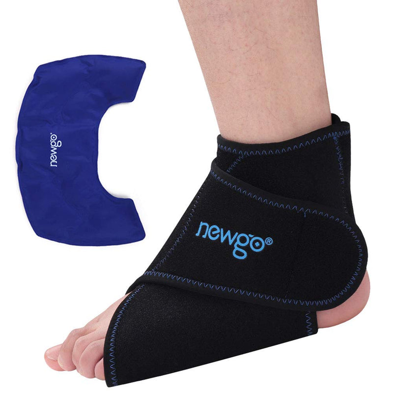 NEWGO Ankle Ice Pack Wrap Reusable Hot Cold Compress Foot Ice Pack for Plantar Fasciitis, Ankle Swelling, Ankle Injuries, Swollen Feet, Ankle Sprain, Post-Surgery Recovery Black B - NewNest Australia