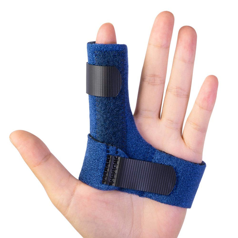 Sumifun Finger Splints for Left Hand, Finger Brace with Built-in Aluminium Bar for Trigger Finger, Mallet Finger, Finger Supports with 2 Gel Sleeves for Sprains, Pain Relief, Sports Injury Left Hand - Blue - NewNest Australia