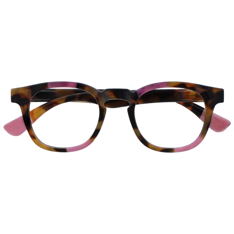 Opulize Ava Womens Ladies Brown Tortoiseshell Pink Super Comfort Fit Reading Glasses Spring Hinges R62-4 +1.00 +1.00 Magnification Brown Tortoiseshell With a Touch of Pink - NewNest Australia