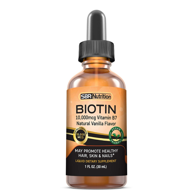 MAX Absorption Biotin Liquid Drops, 10000mcg of Biotin Per Serving, 60 Serving, No Artificial Preservatives, Vegan Friendly, Supports Hair Growth, Strong Nails and Glowing Skin, Made in USA - NewNest Australia