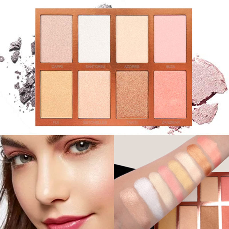 SEPROFE Best Pro Highlight Powder Blush Makeup- Suitable For Face and Nose- Highlight 8 Colors Repairing Palette- Professional Nudes Highlight Makeup - NewNest Australia