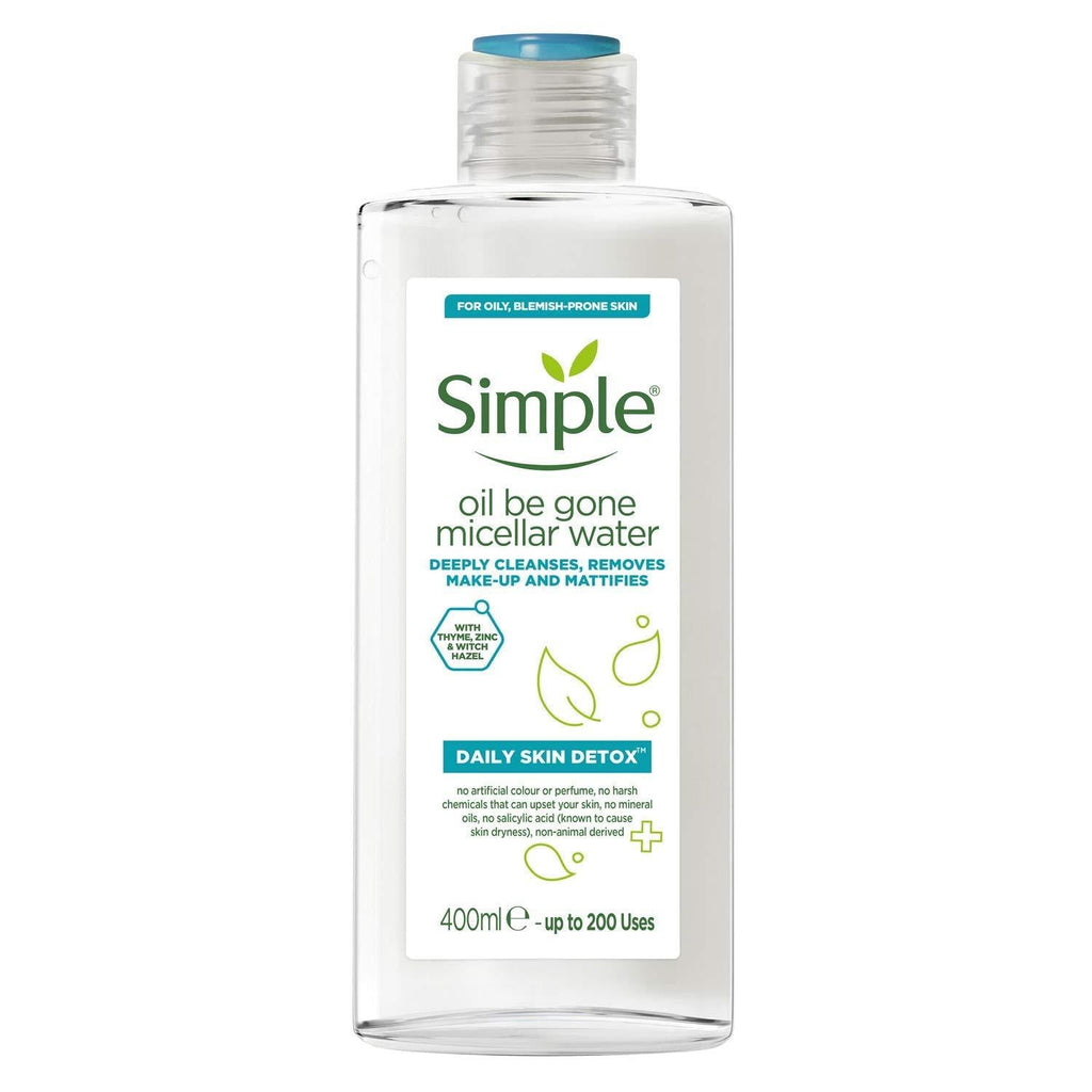 Simple Daily Skin Detox Oil Be Gone Micellar Water, 400ml - NewNest Australia