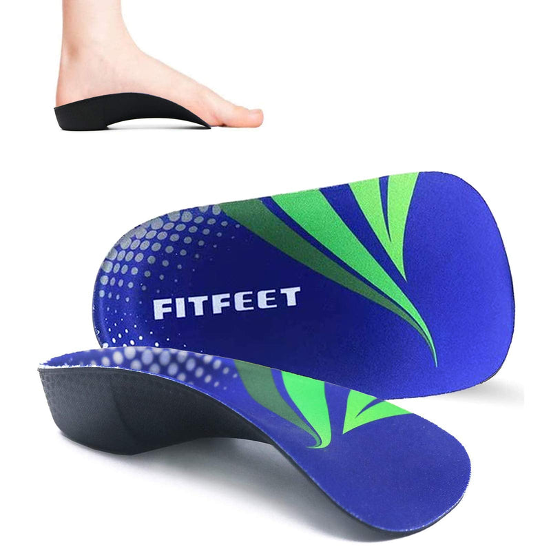 RooRuns Orthotic Insoles, 3/4 High Arch Support Shoe Inserts Insoles for Flat Feet, Plantar Fasciitis, Foot Arch, Feet Fatigue for Men, Woman - for Exercises, Large (10-13.5 UK), Deep Blue Large (8.5-10.5 UK) - NewNest Australia