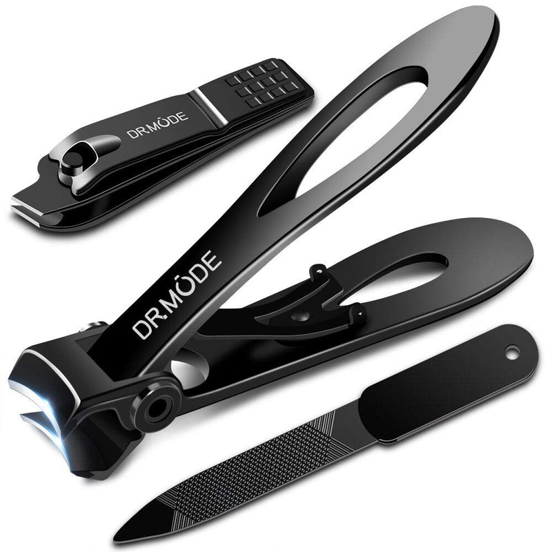 Nail Clippers - DRMODE 15mm Wide Jaw Opening Stainless Steel Fingernail and Toenail Clippers for Thick Nail with Nail File, Slant Edge Cutter for Seniors & Men & Women Big Set 3 Count (Pack of 1) - NewNest Australia
