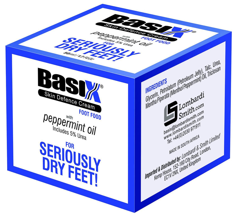 Basix Skin Defence Foot Food Foot Repair and Restoration Cream for Dry Feet and Cracked Heels with 5% Urea and Peppermint Oil Soothes, Repairs, Stimulates and Invigorates Tired Feet - NewNest Australia