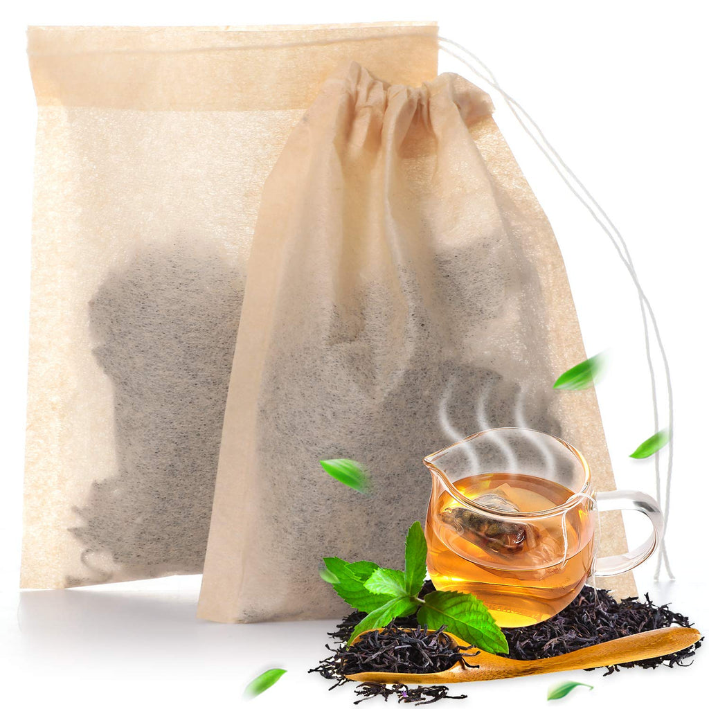 400 Pieces Tea Filter Bags Disposable Tea Infuser with Drawstring Safe Unbleached Natural Strong Penetration Paper Bags for Loose Leaf Tea and Coffee, 2.36 x 3.15 Inches - NewNest Australia