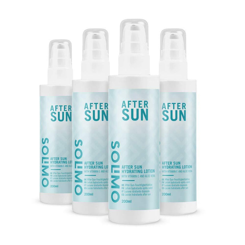 Amazon Brand - Solimo - SUN - After Sun Hydrating Body Lotion, with glycerin, Vitamin E and Aloe Vera (4x200ml) - NewNest Australia