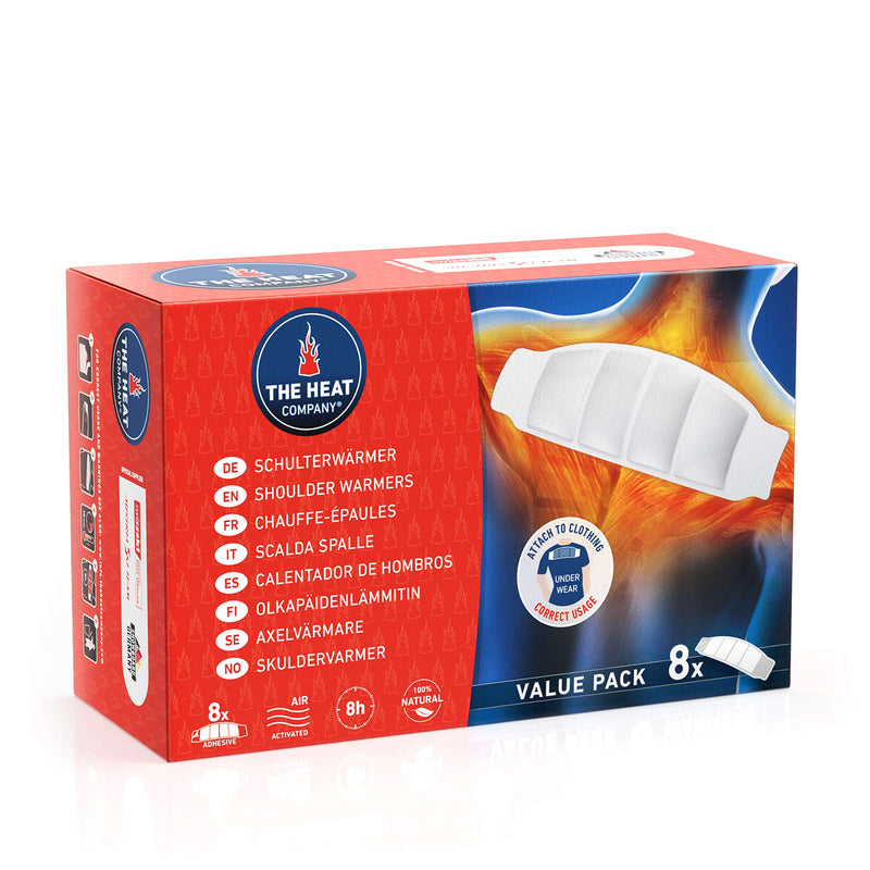 THE HEAT COMPANY Shoulder Warmer - Pack of 8 - Extra Warm - Adhesive - Neck Warmer - 8 Hours Pleasant Heat - Ready to Use - Air Activated - Pure Natural - NewNest Australia