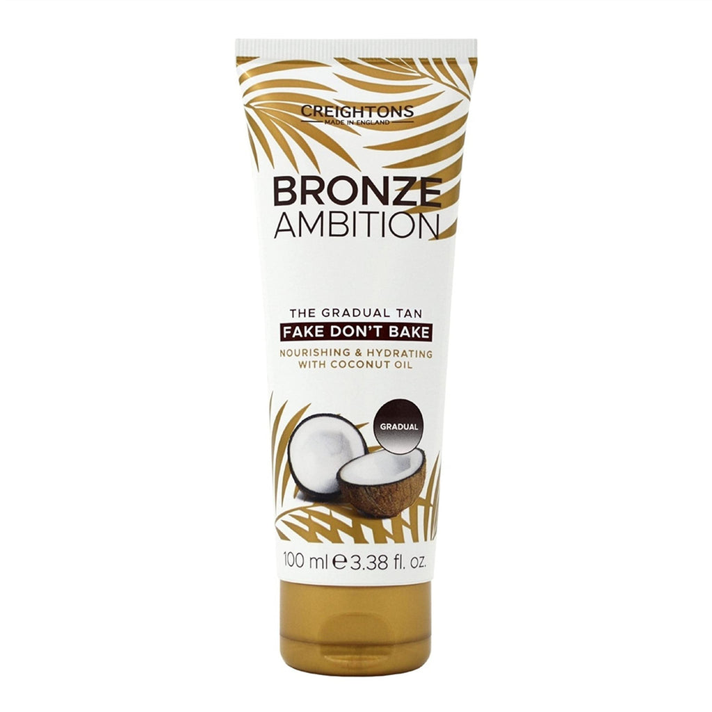 Creightons Bronze Ambition The Gradual Tan Fake Don't Bake (100ml) - Gradual tanning formula blended with coconut oil to create a natural, long lasting & streak-free tan,1 Pack - NewNest Australia