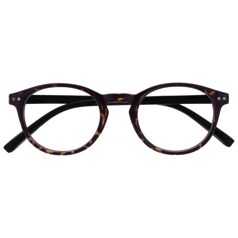 Opulize Zen Reading Glasses Dark Brown Tortoiseshell Small Mens Womens Spring Hinges R24-2 +1.00 +1.00 Magnification Dark Brown Tortoiseshell With Black Arms - NewNest Australia