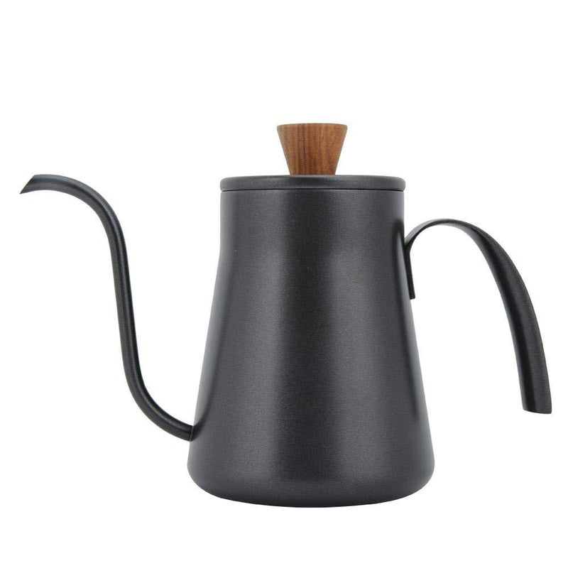 Kettle Coffee Pot, 400ml Stainless Steel Coffee Water Tea Narrow Mouth Pot with Handle Lid, Black. - NewNest Australia