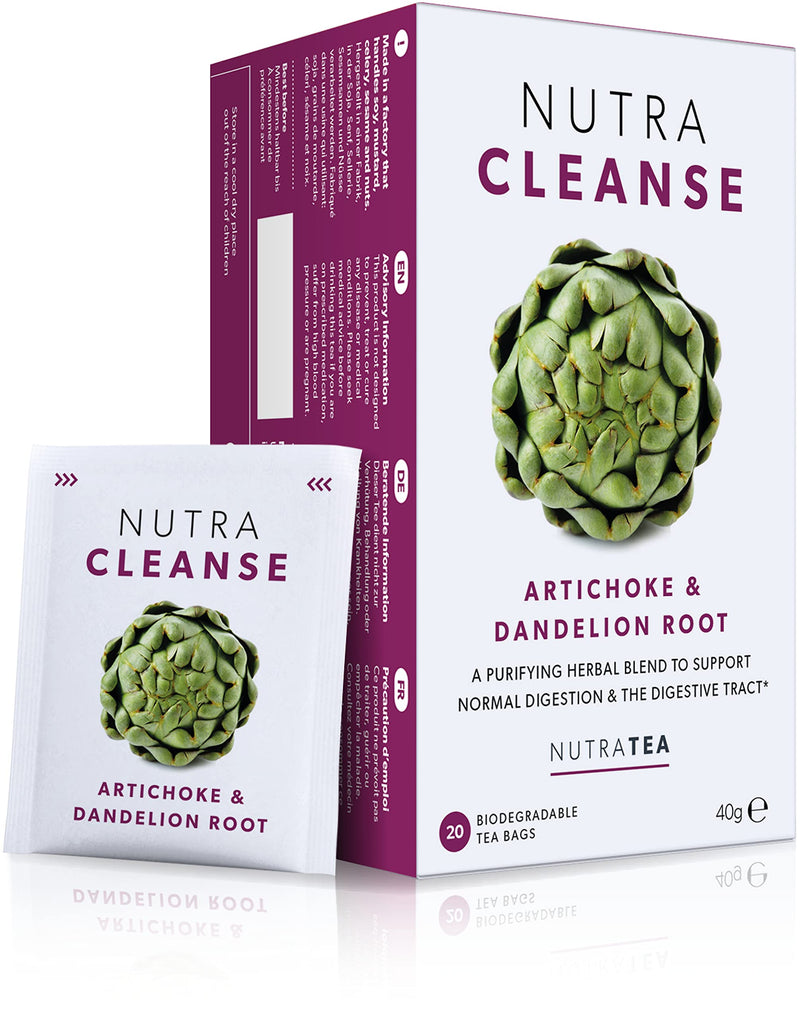 NUTRACLEANSE - Detox Tea | Cleanse Tea - Helps Relieve Constipation & Encourage Digestion - Includes Dandelion Root, Artichoke & Milk Thistle - 20 Enveloped Tea Bags - by Nutra Tea - Herbal Tea 20 Count (Pack of 1) - NewNest Australia