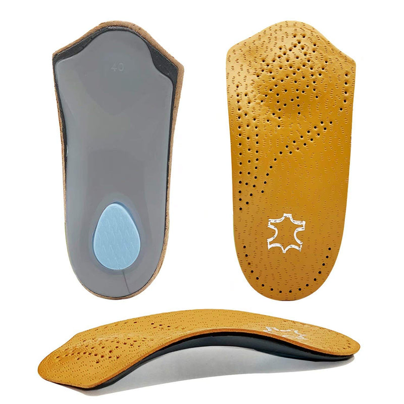 Orthotic Insoles 3/4 Length, Half Plantar Fasciitis Support with Metatarsal Pad Heel Cushion, Light Leather Foot Shoe Inserts for Women and Men, High Arch Support for Flat Feet Walking Exercising, M M| 7~8.5 UK - NewNest Australia