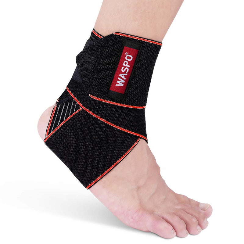 WASPO Ankle Support Brace - Adjustable Ankle Brace Wrap Strap for Sports Protect, Plantar Fasciitis, Achilles tendonitis, Ligament Damage, Injury Recovery, One Size for Men Women 1 PC Orange Orange-1pc - NewNest Australia