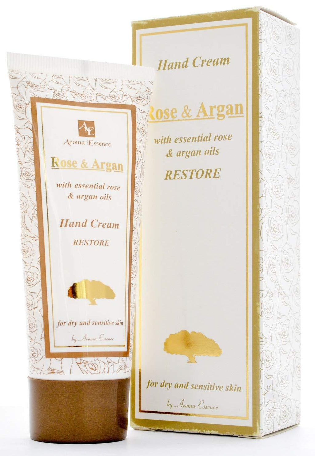 Argan and Rose Hand Cream Skin Repair Dry and Sensitive Skin Natural Moisturizer, Soothing and Restoring Cream for Damaged Hands Skin, Intensive Care Hand Cream, Paraben Free 75ml - NewNest Australia