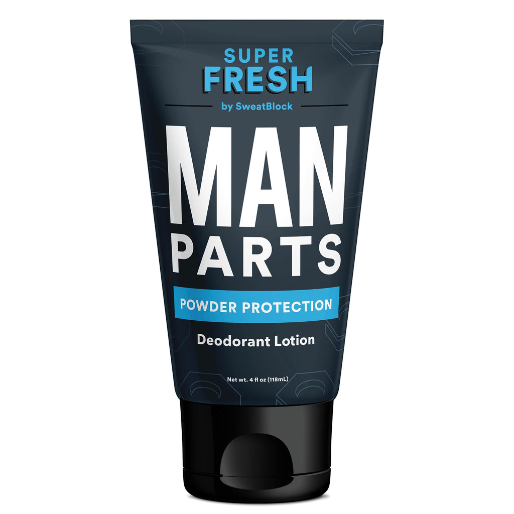 Super Fresh Ball Deodorant for Men by SweatBlock | Prevent Sweaty Man Parts & Odor (Balls, Butt and Groin) | Talc-Free | Lotion-to-Powder, No Mess, Quick-Dry Formula | 4 fl oz Tube - NewNest Australia