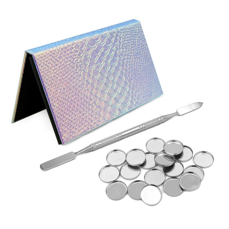 Empty Makeup Eyeshadow Palette Set, Rainbow Mermaid Makeup Palette, 18 Pcs Round Metal Tin Palette Pans and 1 Depotting Spatula for DIY Eye Shadow and Blush - NewNest Australia