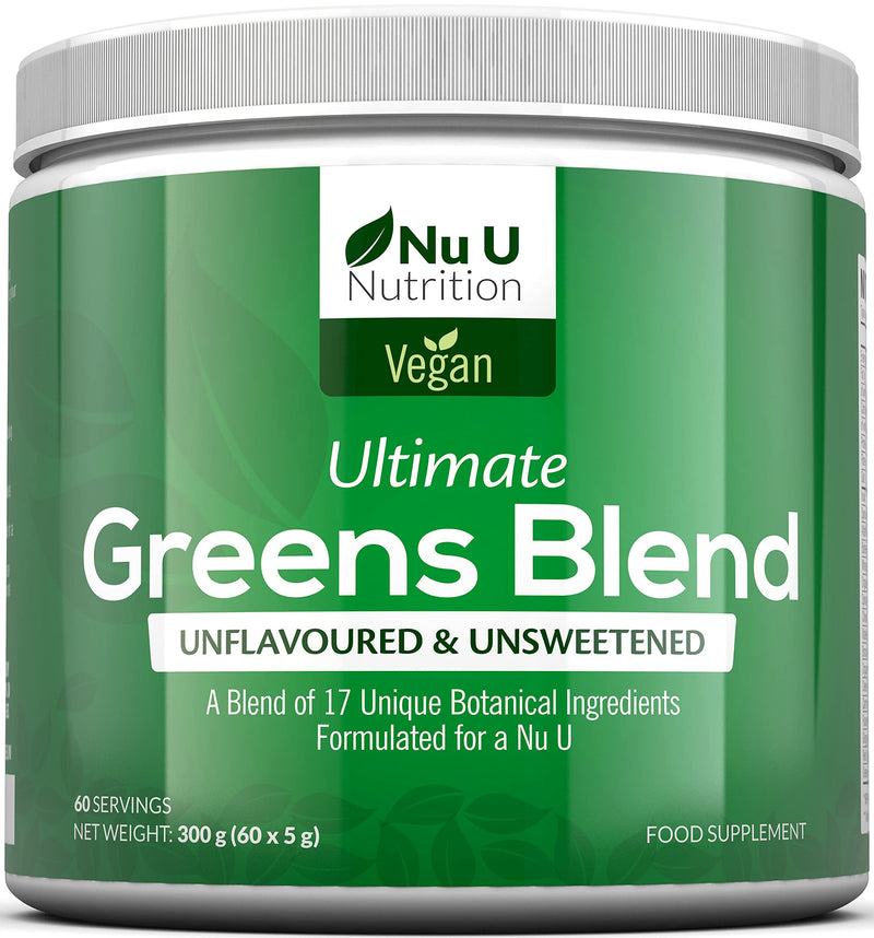 Super Greens Powder - 17 Superfoods Powder - 300g 60 Servings - Vitamin & Mineral Rich Formula - No Artificial Ingredients - Vegan & Vegetarian Friendly - Best Value - Made in The UK - NewNest Australia