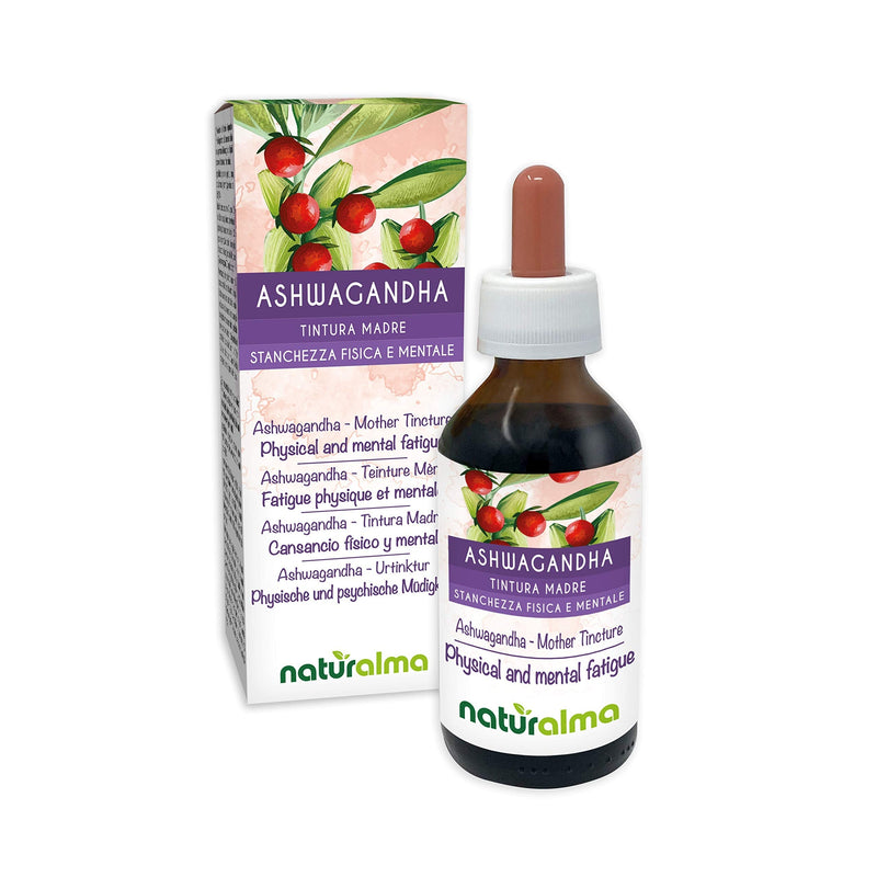 Ashwagandha or Indian Ginseng (Withania somnifera) Roots Alcohol-Free Mother Tincture Naturalma | Liquid Extract Drops 100 ml | Food Supplement | Vegan 100 ml (Pack of 1) - NewNest Australia