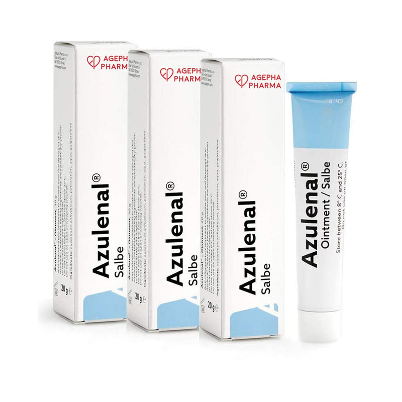 Azulenal Ointment with Guaiazulene | Multipurpose Cream for Nappy Rash, Itches, Cuts, Burns, Wound Repair, & Sore Nipples | Suitable for Use for Babies and Nursing Mothers | Burn Cream 20 g (Pack of 3) - NewNest Australia