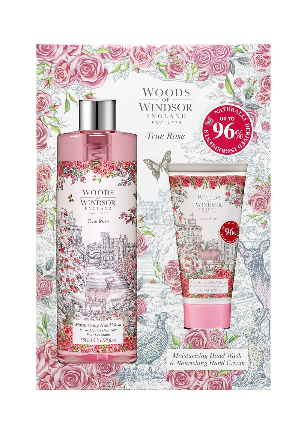 Woods of Windsor True Rose Hand Wash and Hand Cream Set, Pack of 2 - NewNest Australia