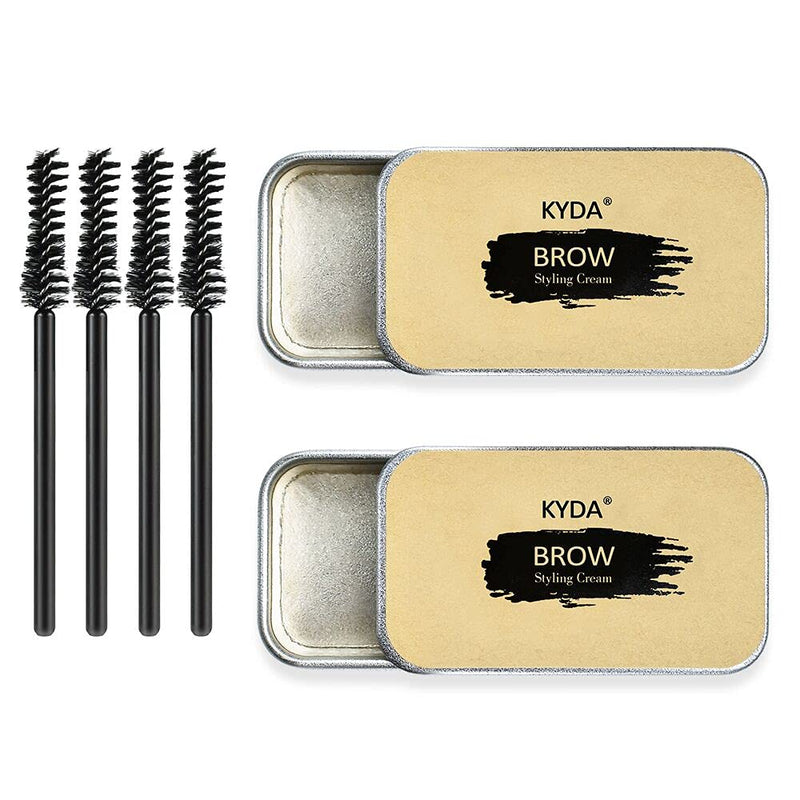 Ownest 2PCS Eyebrow Soap Kit,Brows Styling Soap,Long Lasting Waterproof Smudge Proof Eyebrow Styling Pomade for Natural Brows, 3D Feathery Brows Makeup Balm - NewNest Australia