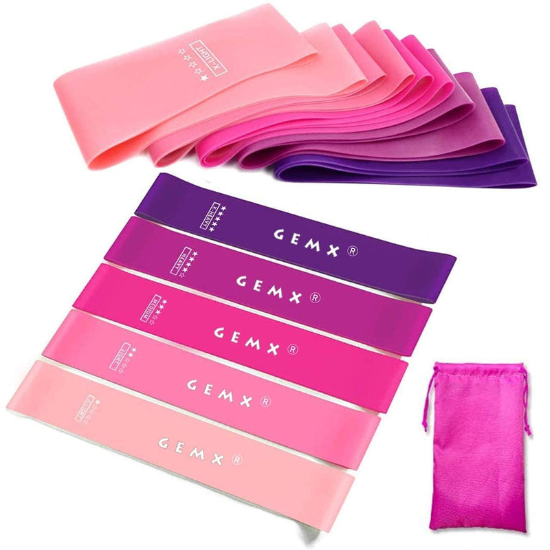 Premium Latex Resistance Bands Stretch Exercise Band Ankle Weights Workout Fitness Gym Yoga Pilates Strength Training Bands for Legs and Glutes with Gliding Discs [Set of 5 Bands] - NewNest Australia