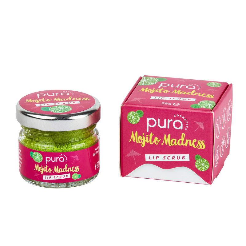 Pura Cosmetics Vegan Lip Scrub in Mojito Madness (28g) - Natural Ingredients, Cruelty-Free, Plastic-Free Packaging & Made in the UK - NewNest Australia