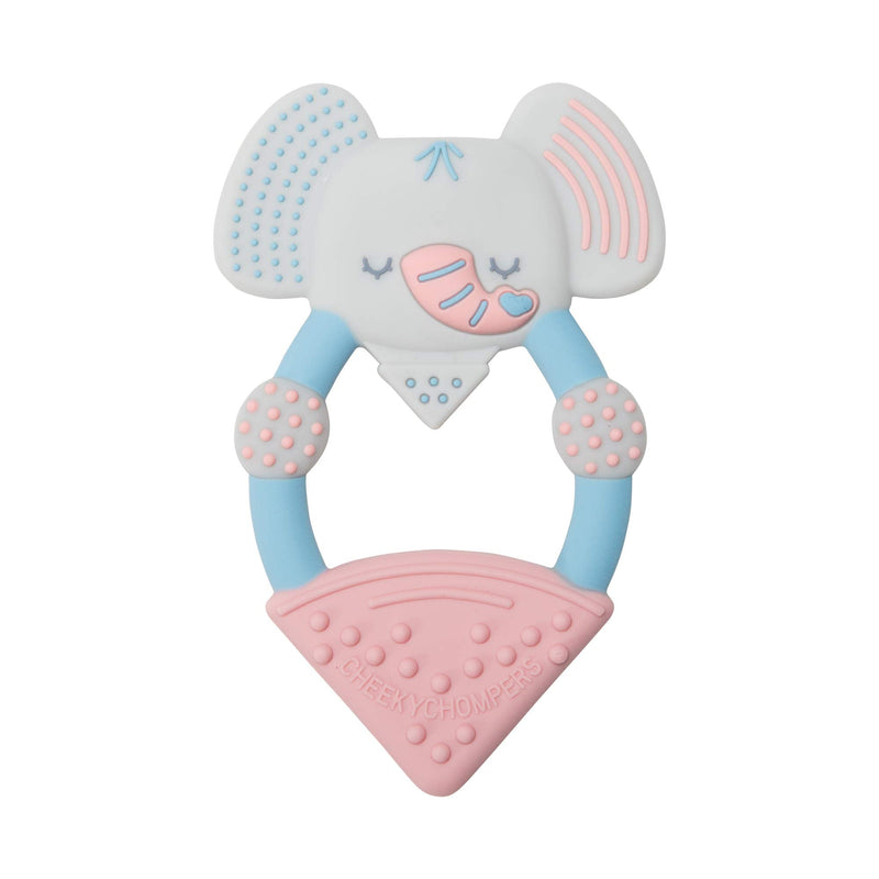 Cheeky Chompers Animal Teethers - Teething Toys for Babies - Adorable Teething Rings with Integrated Gel Applicator and Soft Silicone Design – Fun, Friendly and 100% Safe - Darcy The Elephant 1 Count (Pack of 1) - NewNest Australia