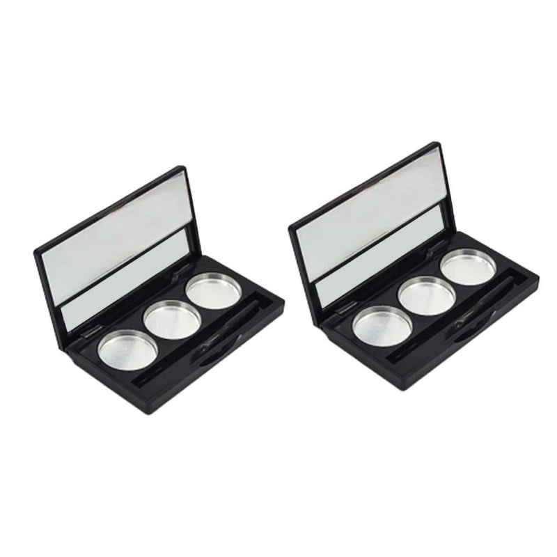 Lurrose 2Pcs Empty Eyeshadow Palette 3 Colors Make Up Container Palette Cosmetics Organizer Palette for Travel Women Trip 26mm - NewNest Australia