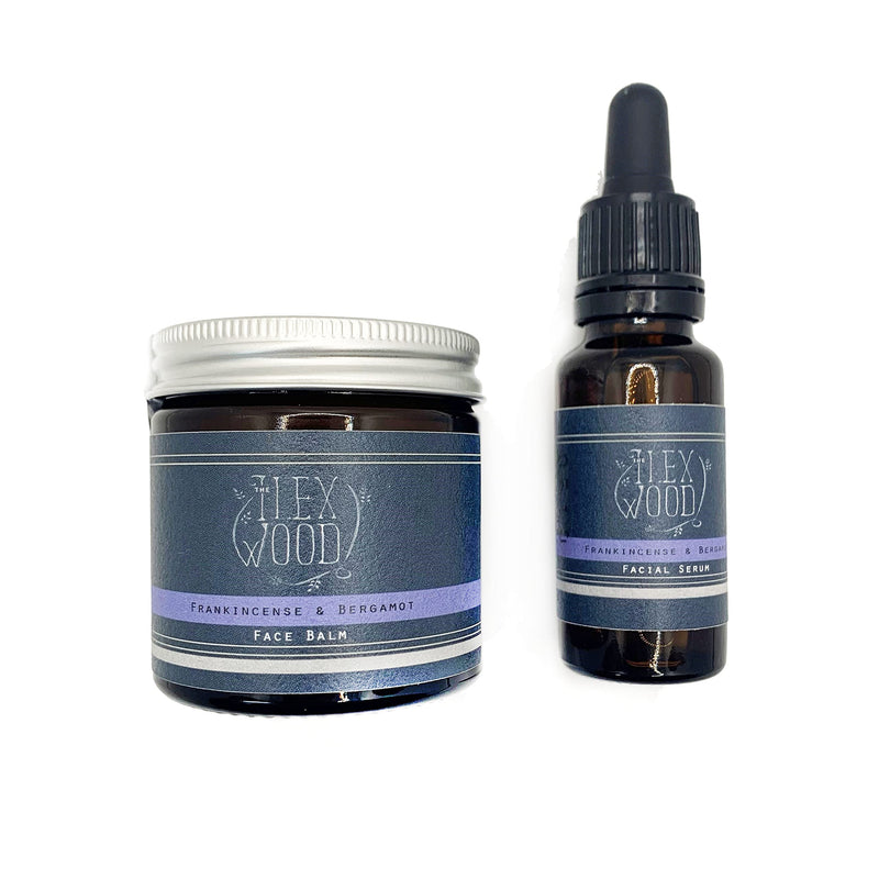 Frankincense and Bergamot Gift Set for both Men and Women - Face Cream and Serum - handcrafted in the UK, 100% Natural, Vegan, Moisturising, Anti Ageing, Cruelty Free, Palm Oil Free, Plastic Free - NewNest Australia