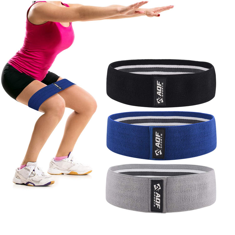 AQF Hip Resistance Bands Set with 3 Stretch Levels Glute Exercise Bands for Fitness Legs, Booty, Thigh, Hips, yoga & Pilates - Ideal Home Workout Strengthening equipment for Men & Women (Pack of 3) - NewNest Australia