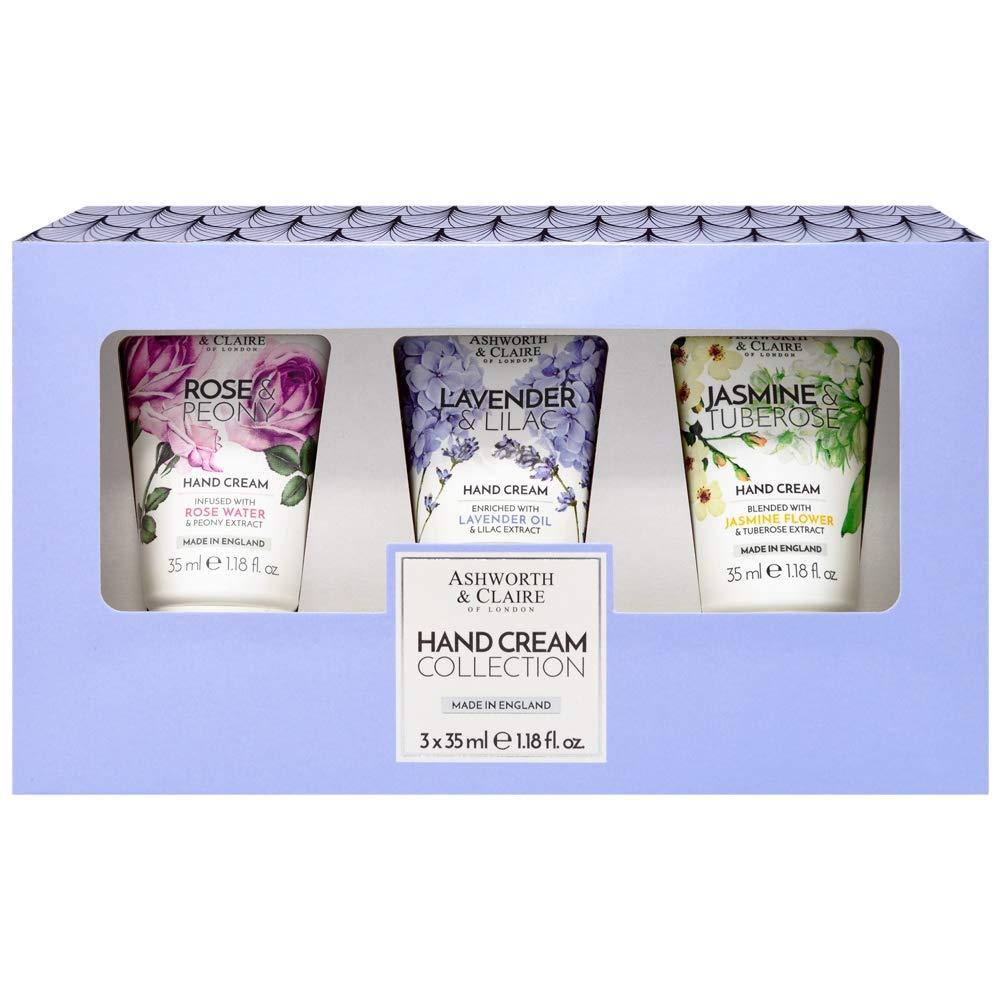 Creightons Ashworth & Claire Hand Cream Collection Gift Set (3 x 35ml) - A collection of Rose, Lavender & Jasmine hand creams to leave hands soft, smooth and beautifully fragranced - NewNest Australia