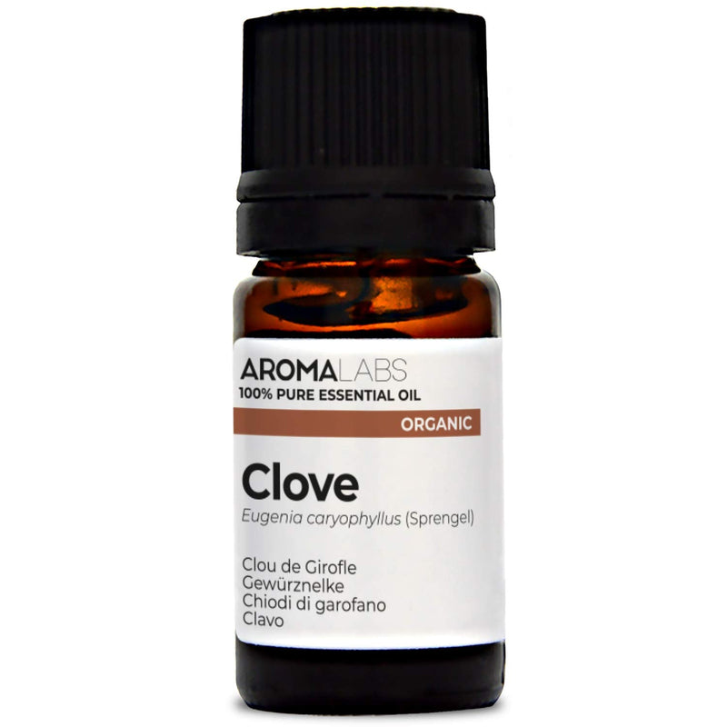 Aroma Labs Organic Clove Essential Oil, 100% Pure, Ecocert Certified Organic - Best Therapeutic Grade Essential Oil, Neutral Clove, 5 ml 5 ml (Pack of 1) - NewNest Australia