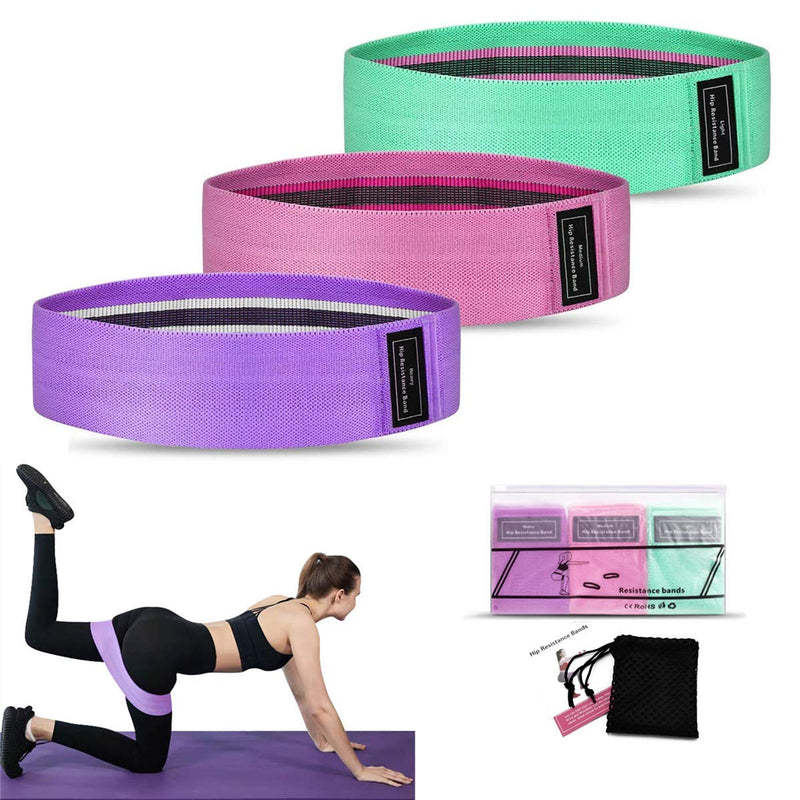 Resistance Bands [Set of 3], Fabric Resistance Hip Bands Set with 3 Resistance Levels for Hips & Glutes,Workout Booty Bands for Women and Men, Great for Strength Training,Yoga,Pilate,Fitness - NewNest Australia