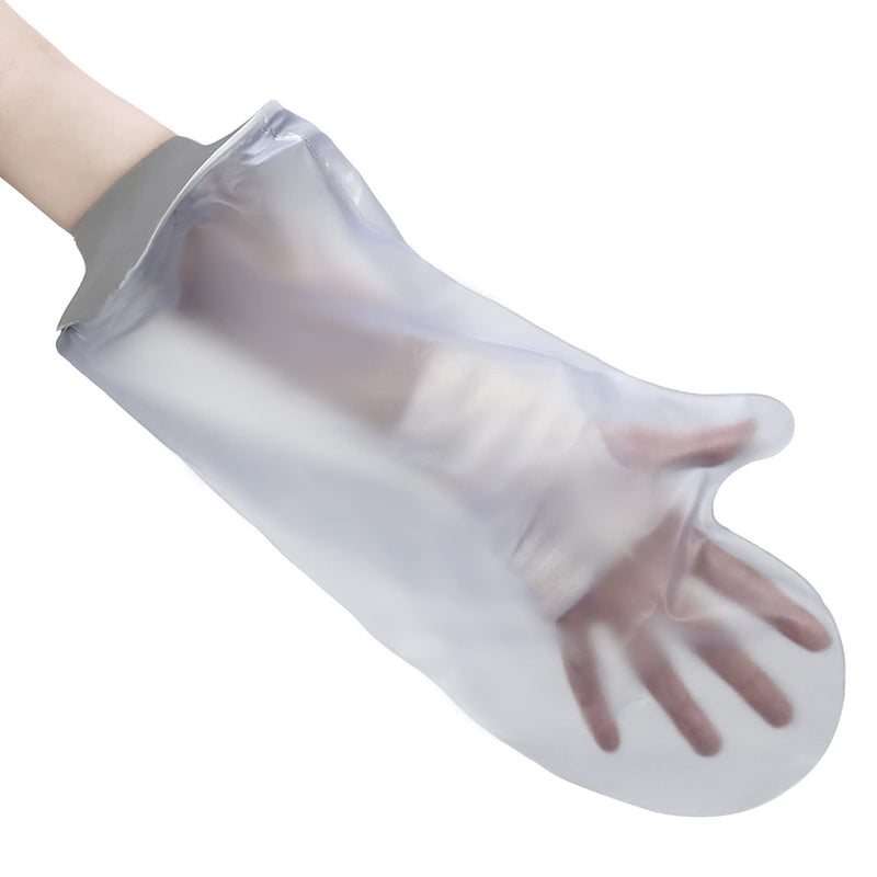 Adult Hand Waterproof Cast Cover for Shower & Bath - Reusable Waterproof Protector Sleeve Made with a Soft, Stretchy Neoprene Seal & High Grade PVC Body - One Size Fits Most – 38 cm x 24 cm, Grey - NewNest Australia