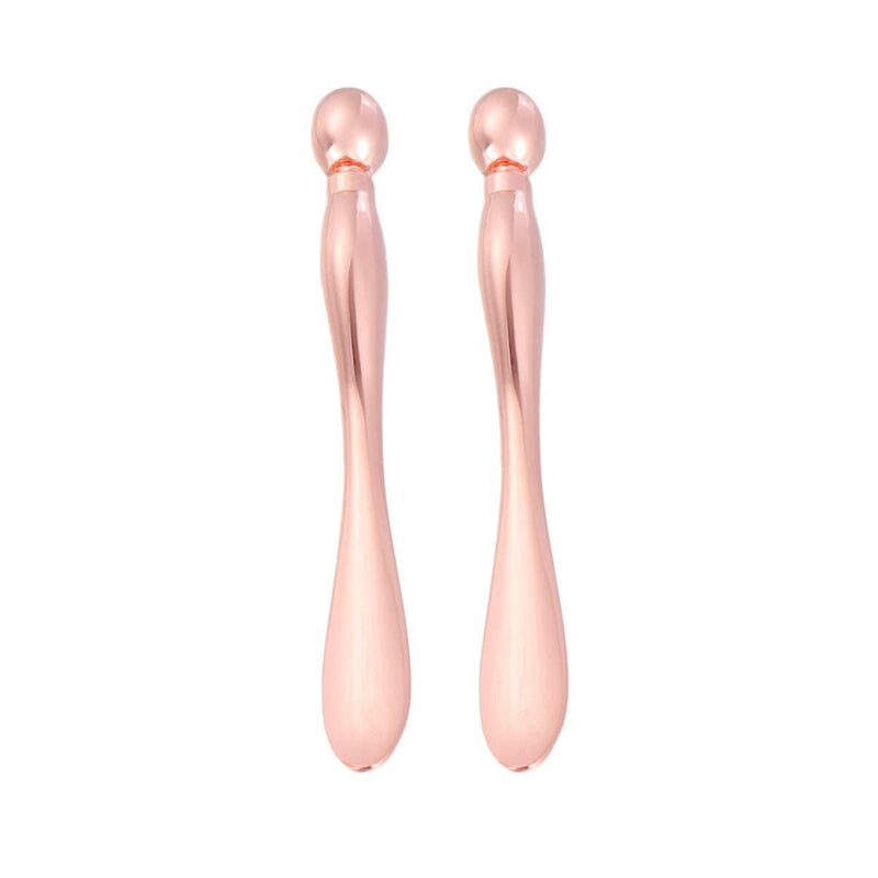 Beaupretty Eye Cream Massgae Sticks Alloy Eye Cream Applicator Eye Roller Facial Face Massager for Women,2pcs(Rose gold) 8X0.5CM Pink - NewNest Australia