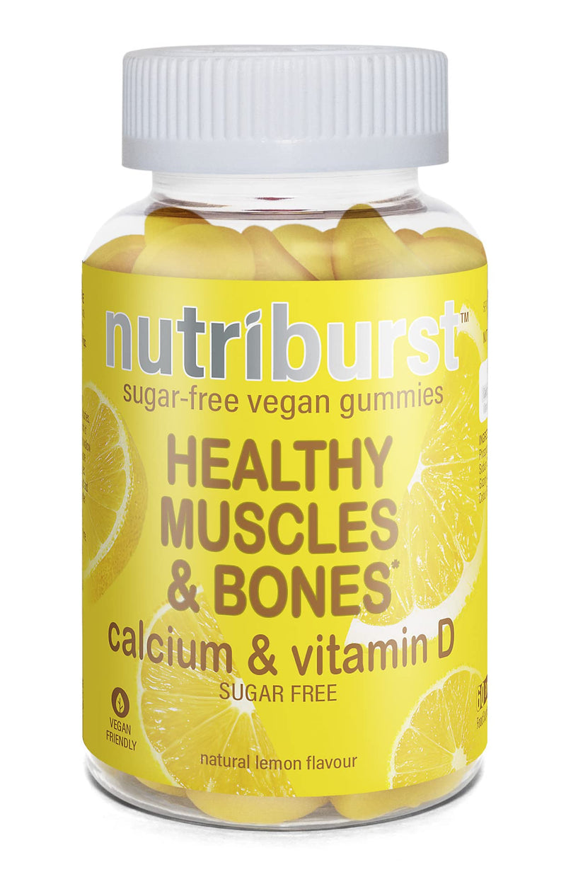 NUTRIBURST | Calcium and Vitamin D for Healthy Muscles & Bones | Chewable Vegan, Sugar Free Gummy Vitamins | 60 Gummies 1 Month Supply | Suitable for Vegetarians & Vegans Vitamin D and Calcium for Healthy Muscles & Bones 60 Count (Pack of 1) - NewNest Australia