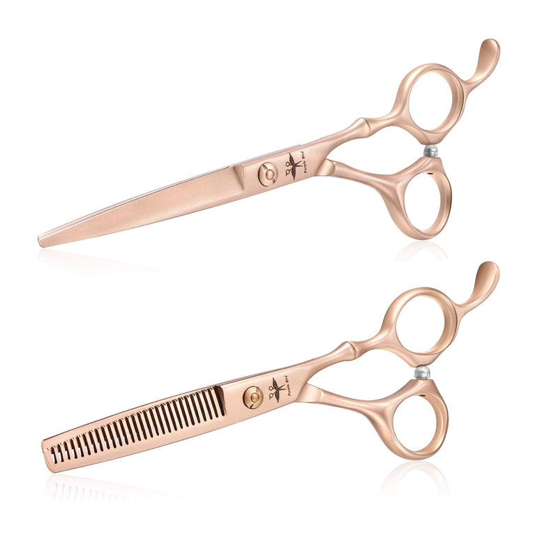 Hairdressing Scissors Set 6 Inch Hair Scissors Set Professional Hair Thinning Scissors Kit Barber Scissors Set for Men Women and Children HSK-RoseGold - NewNest Australia