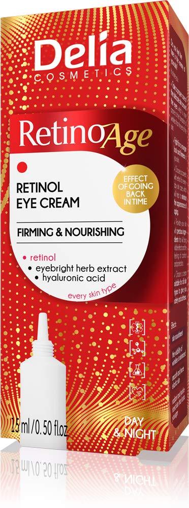 Delia Cosmetics – Retinoage – Eye Cream – Retinol, Shea Butter, Caffeine, Vitamin E – Firming & Nourishing – Against Wrinkles, Dark Cirlces - Day & Night - 15ml Retinol Eye Cream - NewNest Australia