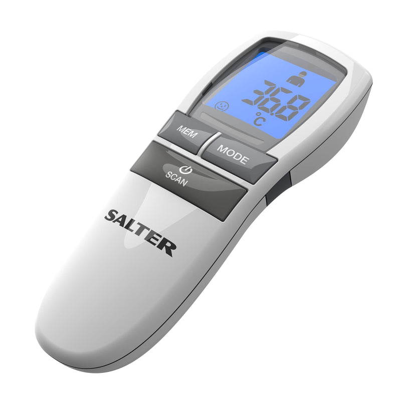 Salter TE-250-EU No Touch Infrared Thermometer, Forehead Mode, Objects and Liquids, Night Mode, Fever Alarm, 30 Memory Recall, One Second Reading, Backlit Display, No Touch Thermometer - NewNest Australia