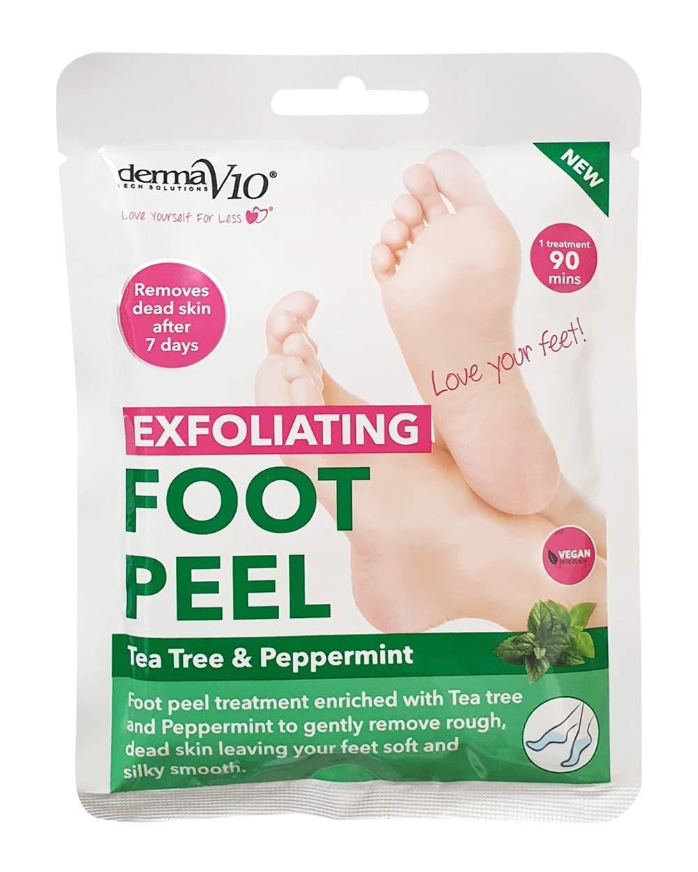 Derma V10 Exfoliating Foot Peel with tea tree & peppermint, 500 g, (pack of 12), FOOTPEELTTREEPMINT - NewNest Australia