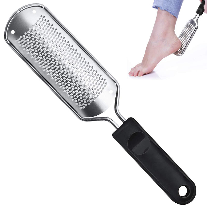 FOLAI Foot File Foot Pedicure Tool, Stainless Steel Foot File, Dead Skin Remover Foot Care Pedicure Tool for Cracked Feet, Make Foot Beauty and Extra Smooth(Silver) Silver - NewNest Australia