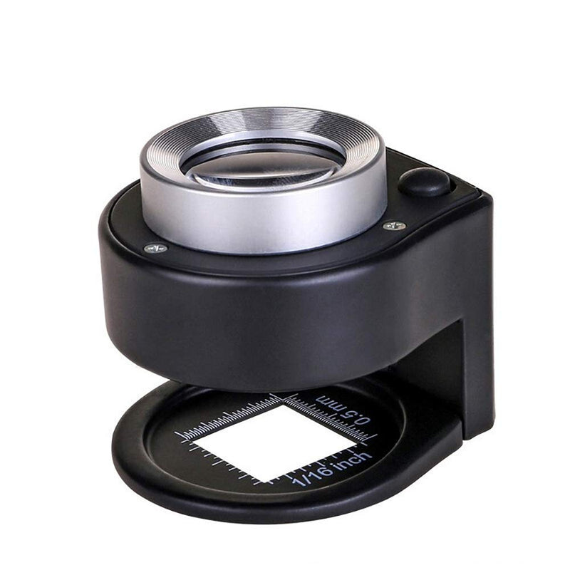 Bysameyee 30X Illuminated Magnifying Glass Jewelers Loupe, 6 Lights Desktop Metal Magnifier Portable Folding Scale Eye Loop for Textile Optical Jewelry Tool Coins Currency Stamps Gems (30X) - NewNest Australia