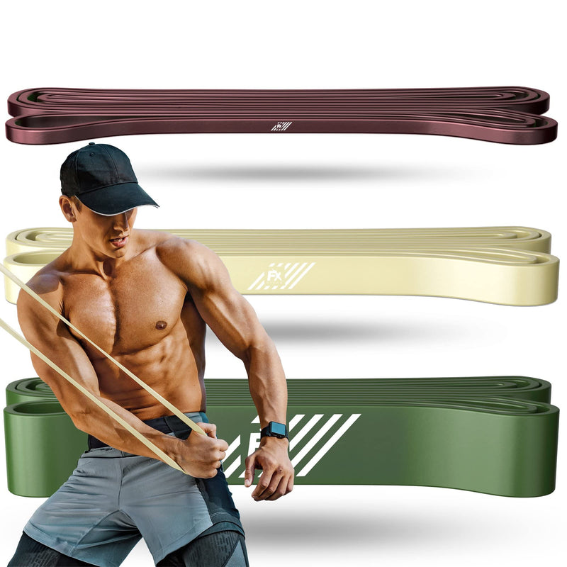 FX FFEXS Resistance Bands for Pull Up Chin Up Assist Powerlifting - All Strength Levels and Sets - Durable Latex - Exercise Workout Fitness Men Women 3 Bands - Green Set - NewNest Australia