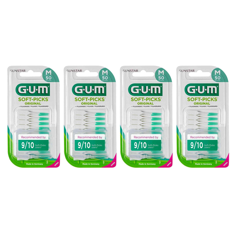 GUM Soft-Picks Original Interdental Cleaner / Easy and Gentle Cleaning of The interdental Spaces / Pleasant to use / Thorough Plaque Removal 4 x 50 Pieces (Medium) M 200.0 - NewNest Australia