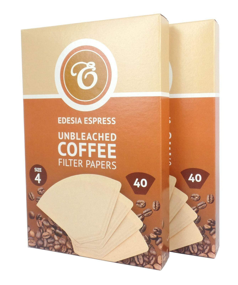 80 Size 4 Coffee Filter Paper Cones, Unbleached by EDESIA ESPRESS 1 - NewNest Australia