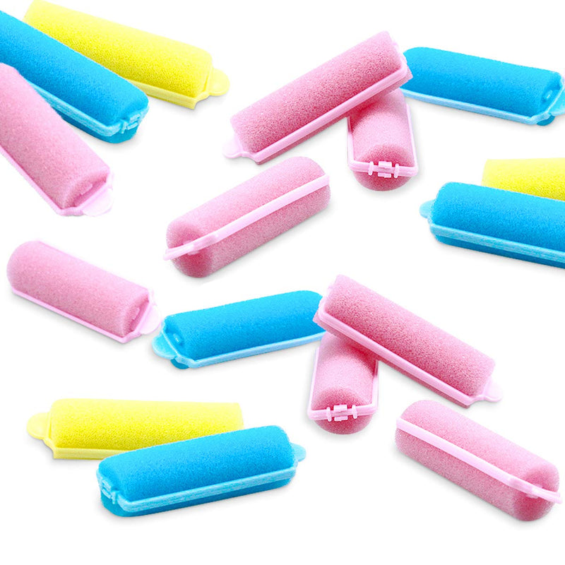 36 Pieces Foam Sponge Hair Rollers, Soft Curlers for Short Hair, Mini Roll Curl Artifact, Hair Styling Curlers for Women and Girls DIY Hairdressing, 20mm (Pink, Yellow, Blue) 36pcs 2cm - NewNest Australia