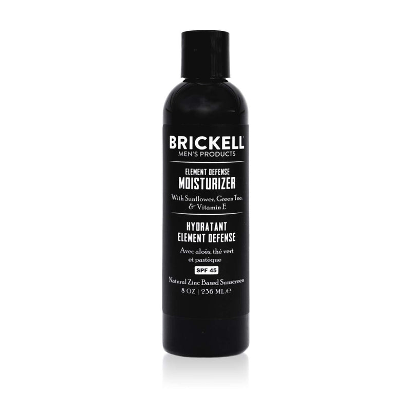 Brickell Mens's Element Defense Moisturizer with SPF45 for Men, Natural & Organic, Zinc SPF45 Sunscreen, Hydrates and Protects Skin Against UVA/UVB Rays, 236 ml, Unscented - NewNest Australia